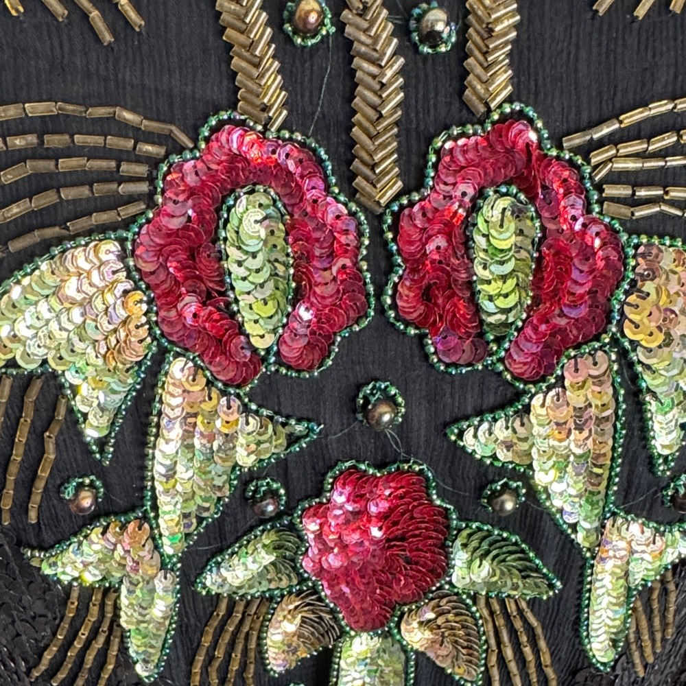 Joseph Le Bon Embroidered Black Red Sequin Top - Picture 5 of 10